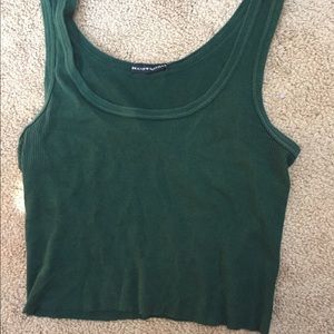 Brandy Melville cropped green tank top